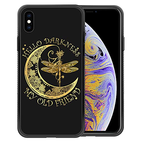 Coque iPhone Xs Max antidérapant protection rigide polycarbonate antichoc lune libellule