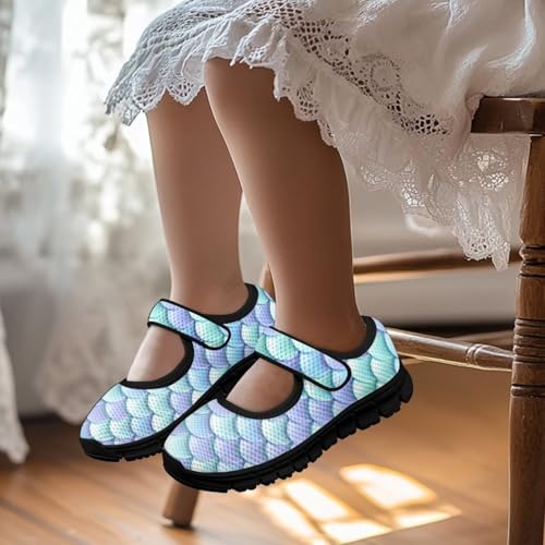 Girls Shoes with Black Sole,Girls Mesh Single Buckle Sneaker,Mary Jane Flats Shoes for Birthday Dance Party2