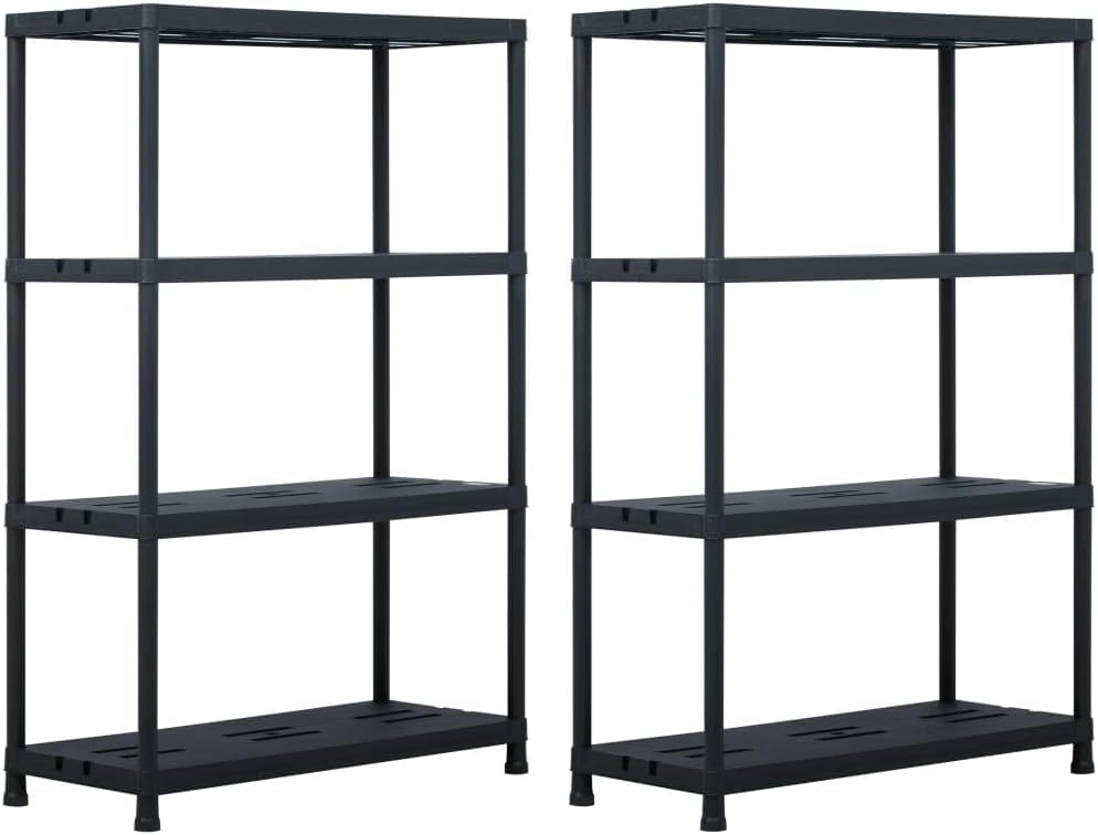 vidaXL Storage Shelf Rack Black Plastic Standing Shelf Organizer Multi Models