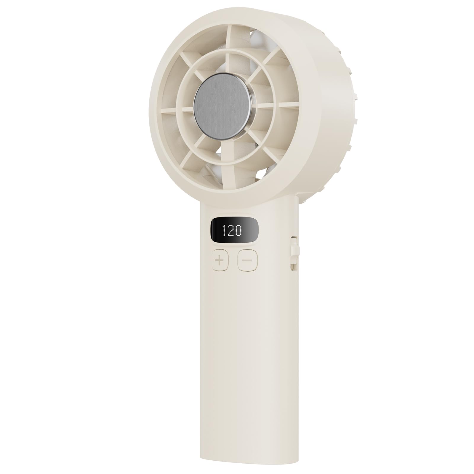 Mini USB Rechargeable Fan 3000mAh, Portable Handheld Fan with LED Display, 1-120 Adjustable Levels, Quiet Small Fan for Outdoor Home Travel, Yellow