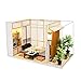 erhumama - Casa delle bambole in miniatura giapponese per casa delle bambole in legno, kit di mobili fai da te per la casa delle bambole e le luci della casa del gatto regalo di compleanno per bambini