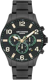 لي كوبر ساعة متعددة الوظائف بمينا اخضر للرجال - LC07802.070