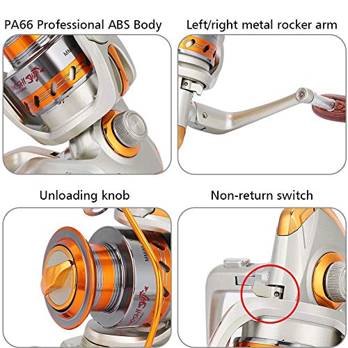 Fishing Reel, 12Bb Saltwater Spinning Wheel Ocean Sea Boat Ice Fishing Reel Trolling Metal Ef500-9000(Ef2000) #TOP7