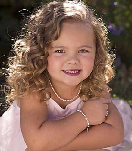 Cherished Moments Children's Sterling Silver Heart Bracelet with High-End Simulated Pearls and Crystals for Babies, Kids, or Little Girls2