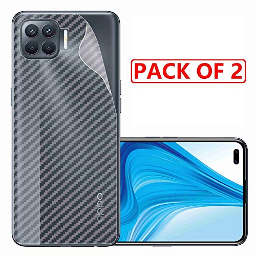 Image of Compatible with (Pack of 2) Oppo F17 Pro Back Screen Protective Film Carbon Fiber Skin Transparent Screen Guard Sticker