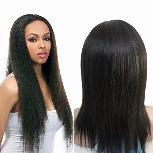 N.L.W 10A Frontal Lace wigs Light Yaki Glueless Natural Peruvian Virgin Human Hair​ 10 inch