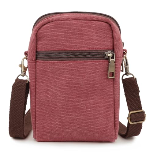 SILKAREA Women Canvas Cell Phone Purse Crossbody Bag Embroidered Small Shoulder Bags Handbags Credit Card Wallet Pouch4