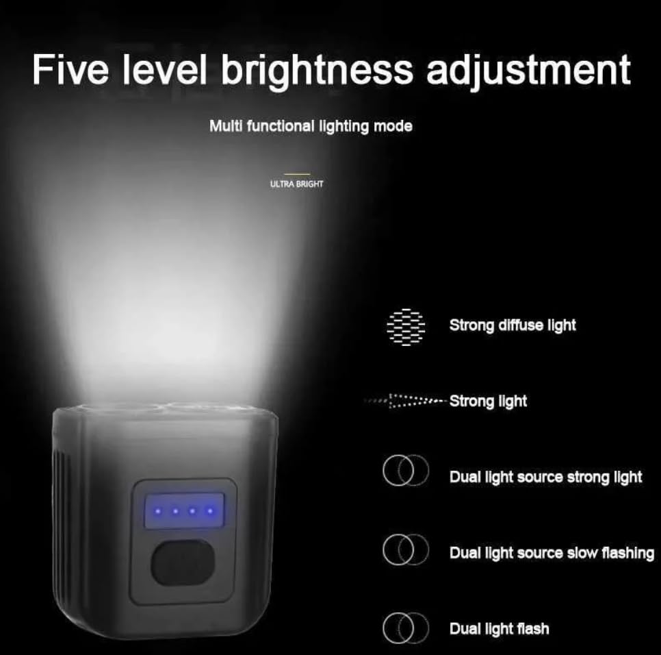 Image of Dark Horse Bicycle 5 Modes 550LM with 2*T6 LED Beads Front Light, Type-C Fast Charging with 1200mAh Battery, Durable Binding Base Bracket for Fast Installation /Removal, Compact & Lightweight