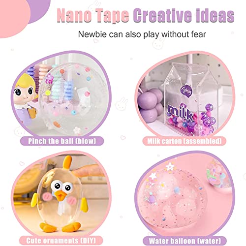 KUVIEZ Kit de bolhas de nanofitas com canudo, fita adesiva dupla face dupla face, fita super elástic