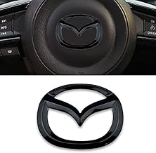 5 Psc Emblem Black for Mazda 3 6 CX-3 CX-5 CX-9.4.5 cm x 5.7 cm Emblem Logo Sticker for Steering Wheel Accessories/Bonnet Front and Rear and Boot Logo Key Remote Control Emblem, Black