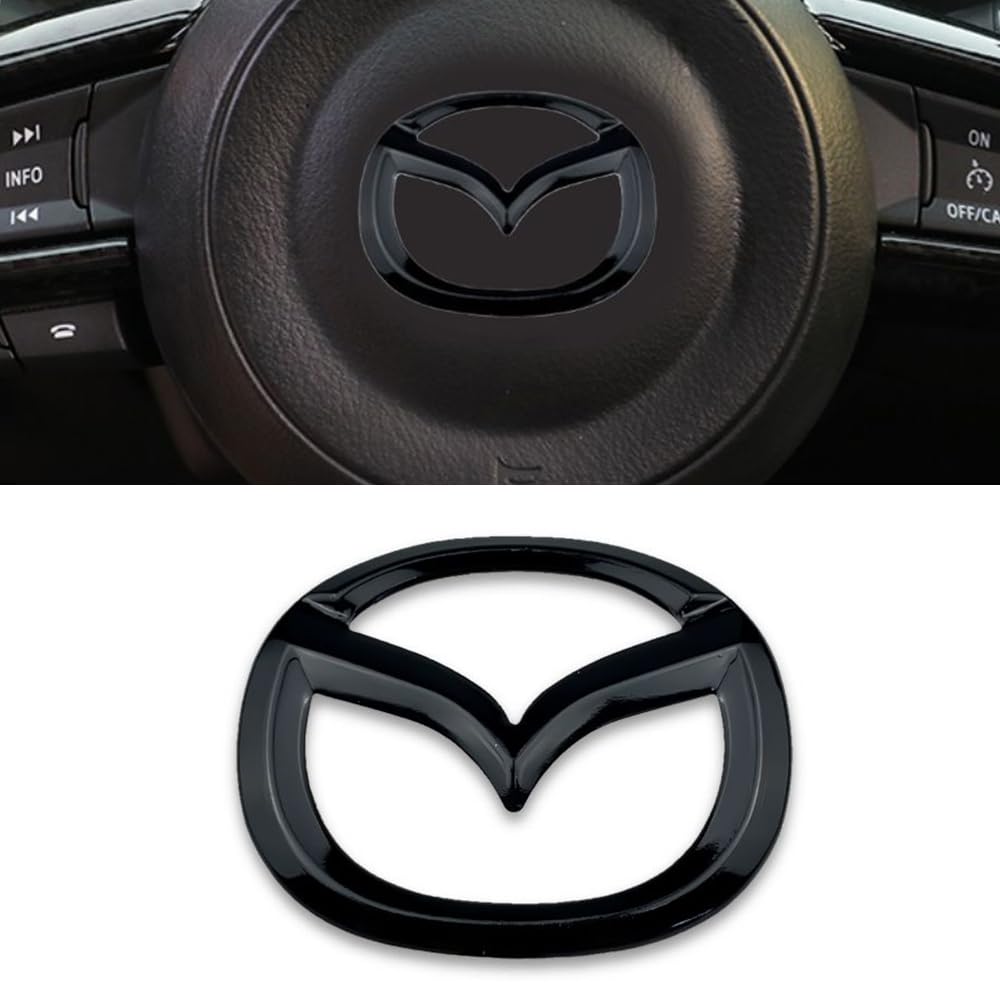 TALCUS Car Steering Wheel Badge Sticker, for Mazda 3 6 CX-3 CX-5