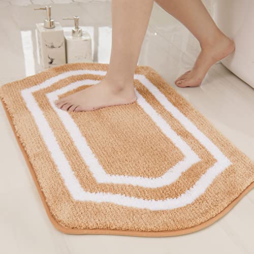 Tapis de bain COSY HOMEER beige 50x80cm en microfibre de polyester
