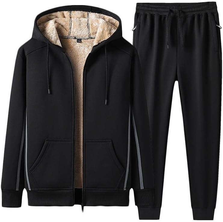 Men's Casual Long-sleeved Sports Suit Plush Thick Hooded Sweatshirt