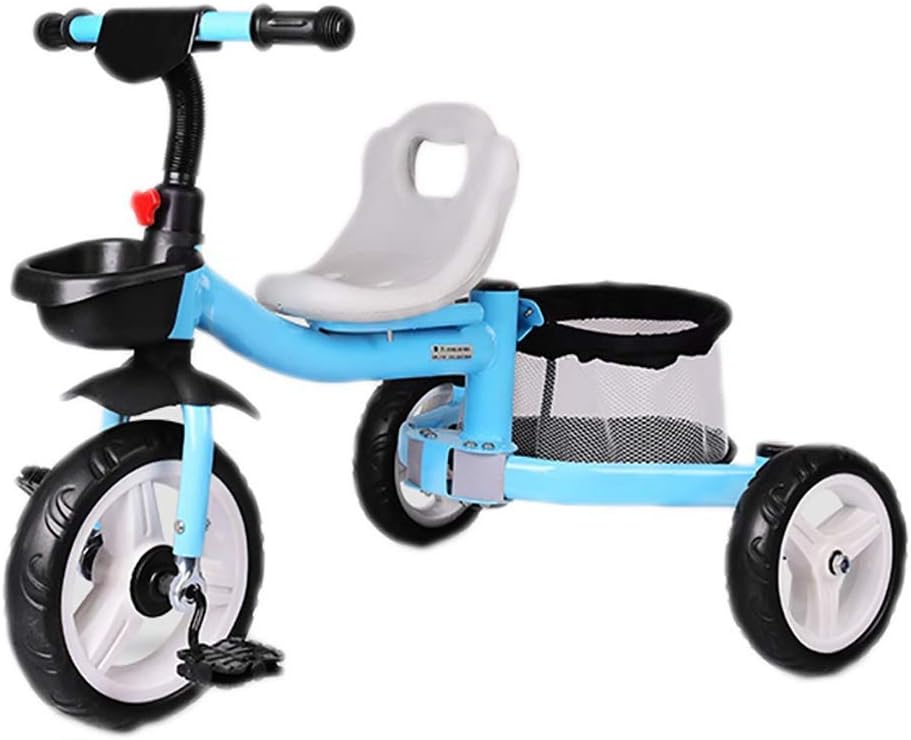 Toddler Tricycle Foldable High end Tricycle Trike Kid Outdoor Blue Trike，Beginner 3