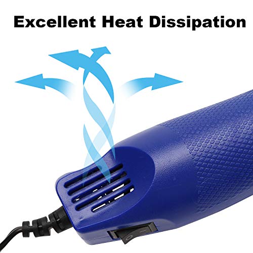Heat Gun, Crafts Heating Tool Epoxy Resin Molds Silicone Embossing Craft Dryer Paint Blower for Acrylic Pouring Bubble Buster Small Art Heater Blow Guns (Blue)