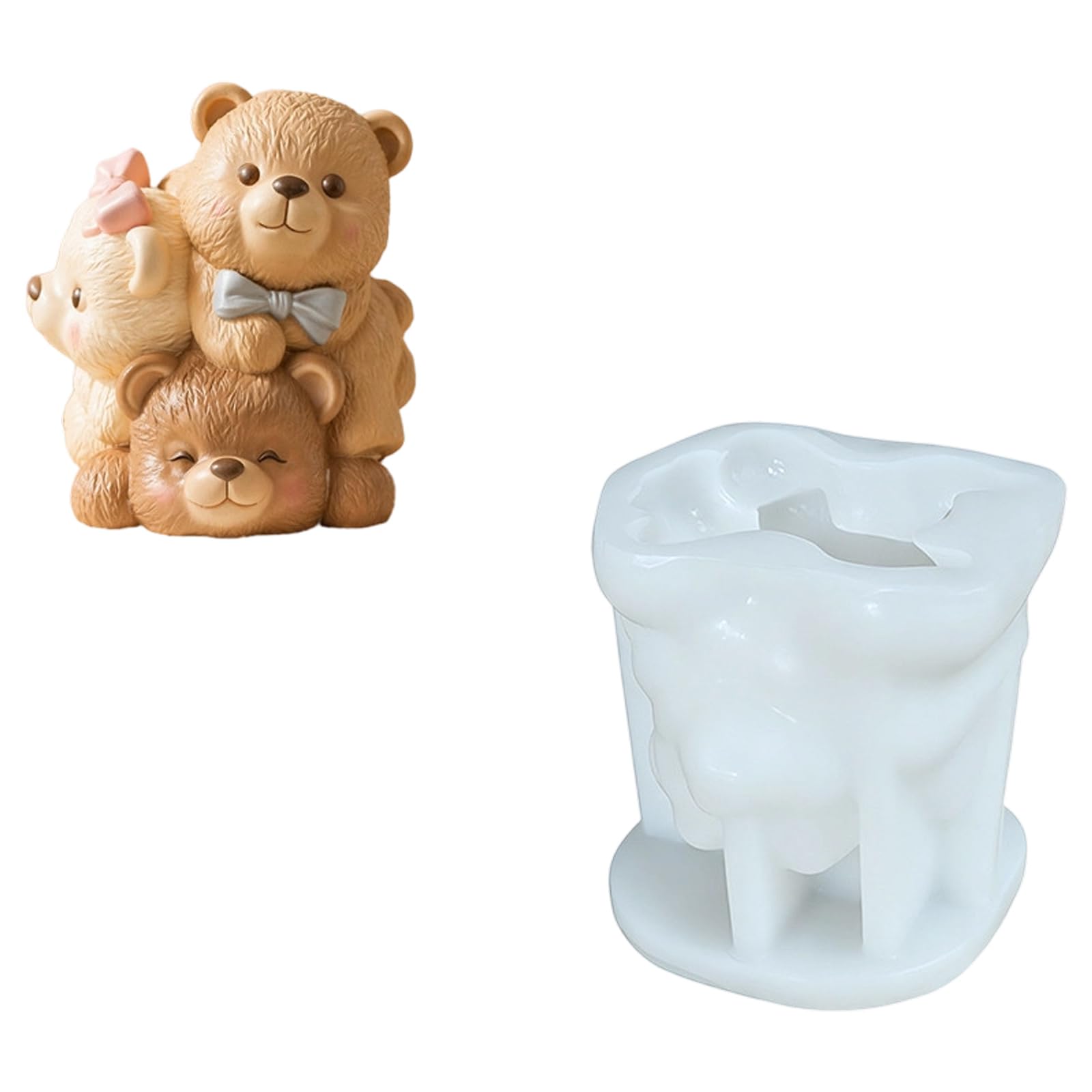 Oxxggkao Bear Figurine Silicone Molds Multipurpose Silicone Easy Demolding for Resin Casting Soap Making Cast