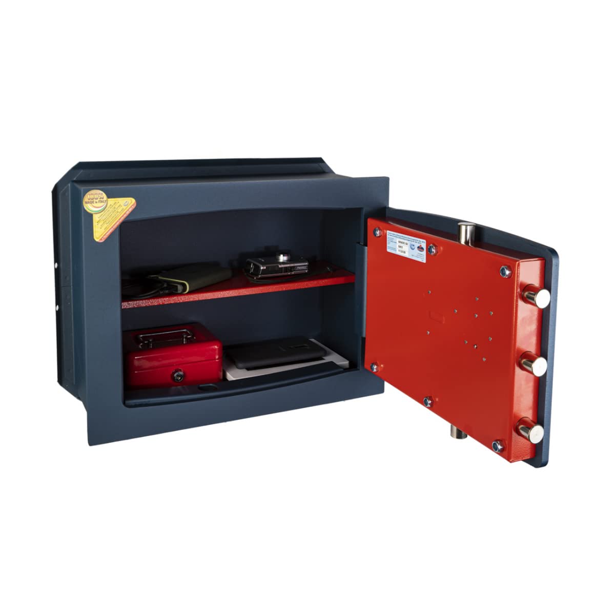 Technomax, Cassaforte a muro, Serie Gold Key modello GK/5L, apertura con chiave a doppia mappa, Dimensioni mm. 340 (H) x 460 (L) x 240 (P)