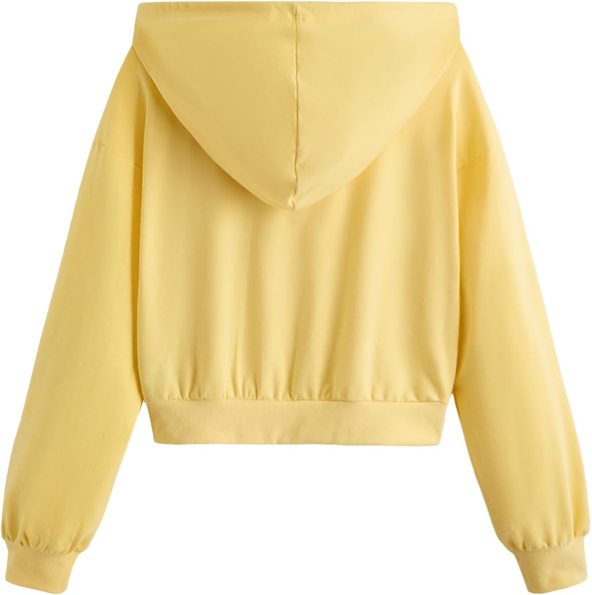 Verdusa Women's Crop Hooded Sweatshirt Long Sleeve Drawstring Hoodies Casual Streetwear Spring Fall Clothes