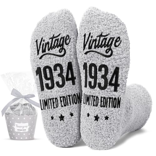 HAPPYPOP 92nd Birthday Gifts Ideas - Socks for 92 Year Olds, 1934 Birthday Gift, Gifts for Elderly Man
