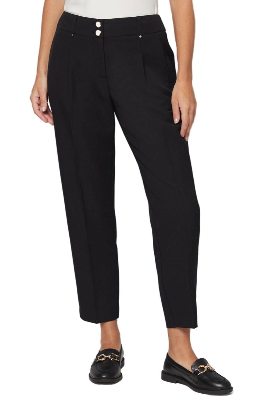 Wallis Women's Black Petite Smart Tapered Leg Trousers, 14,