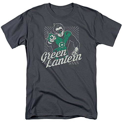 DC Comics Men's Green Lantern Short Sleeve T-Shirt, Ring Charcoal, Medium