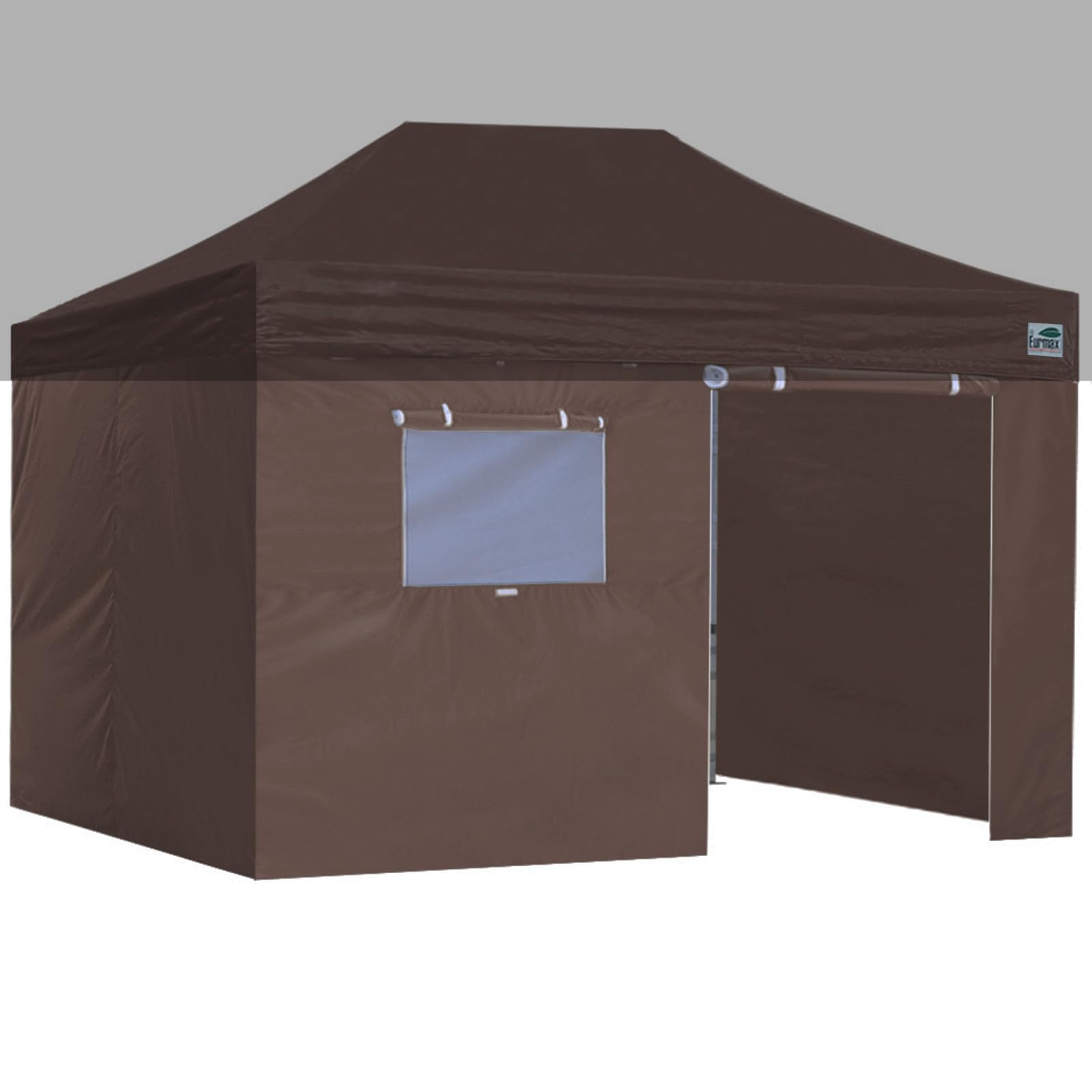 Eurmax USA Full Zippered Walls for 10 x 15 Easy Pop Up Canopy Tent,Enclosure Sidewall Kit with Roller Up Mesh Window and Door 4 Walls ONLY,NOT Including Frame and Top（Cocoa）