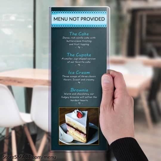 StoreSMART - Heavy Duty Flex - Menu Vinyl Plastic Toploaders - 4 ¼" x 11"- 50 Pack - Made in USA - PE3061S-16G-50