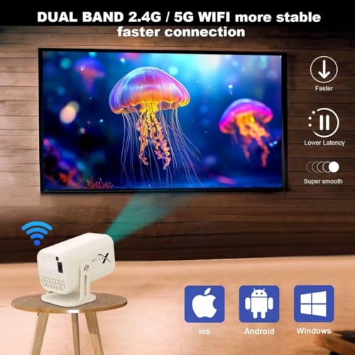 Image of Elite Smart Projector with Android 13 | Native 1080P Full HD, 4K HDR Support | Auto Focus & Keystone | WiFi 6 & Bluetooth 5.0 | Voice Remote | Home Projector | 2-Year Warranty (Elite-1GB+ 8GB)