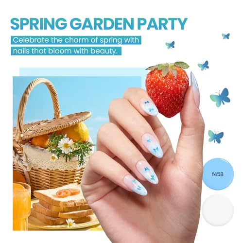 Image of Beetles Gel Nail Polish Kit with U V Light: 19 Pcs Garden Party Pastel 8 Colors Soak Off Gel Nail Set with Base and Top Coat, Sticker accessories All in One Manicure Party Favors
