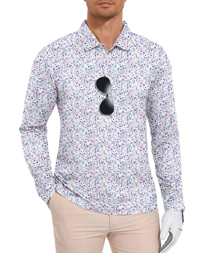 SWISSWELL Men's Printed UPF 50+ Golf Shirt