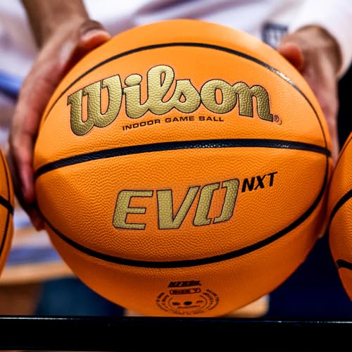 WILSON NCAA Evo NXT Official Indoor Game Basketball - Gold/Orange, Size 6-28.5" by WILSON - Image 7