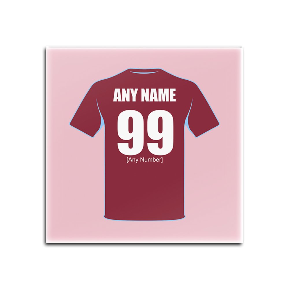 UNIGIFT Personalised Gift - Burnley Glass Square Coasters (Football Club Design Theme, Colour Options) - Any Name/Message on Your Unique Mat Pad - The Clarets