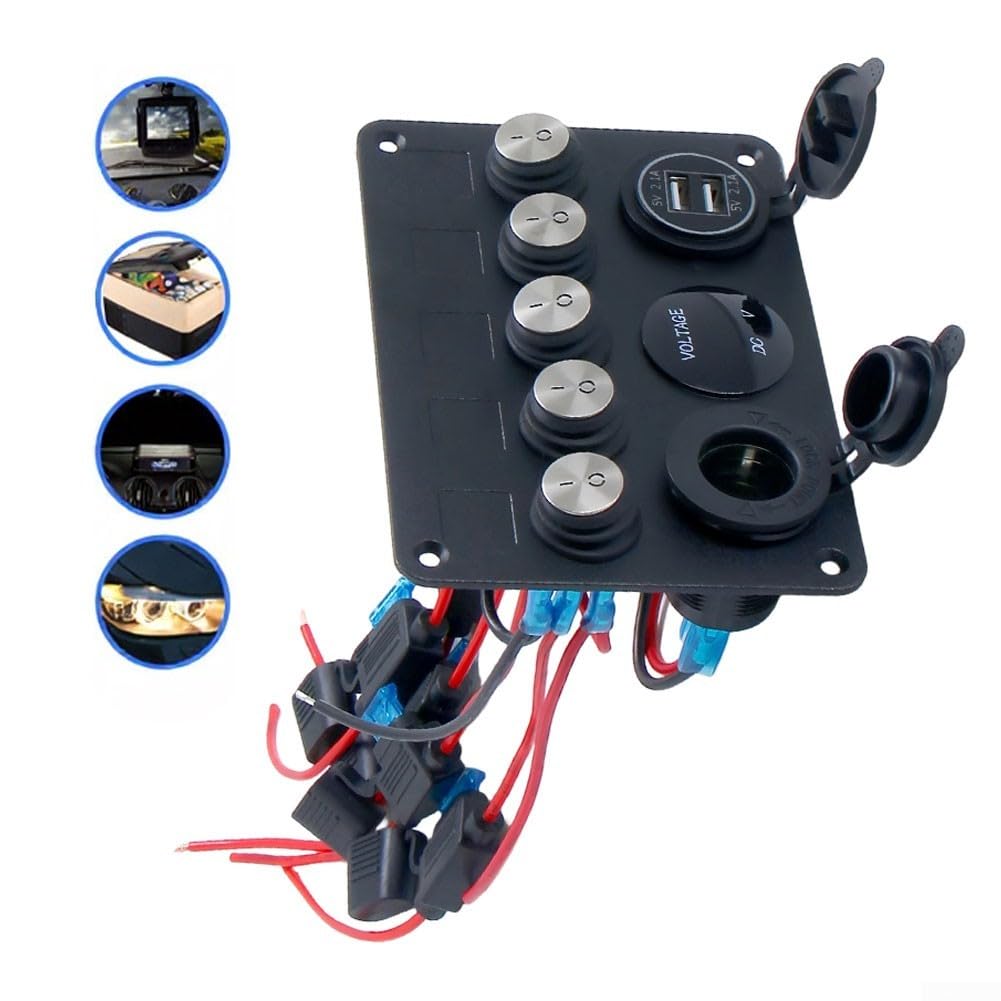 Panneau Aluminium Imperméable IP65 avec Voltmètre(waterproof switch)