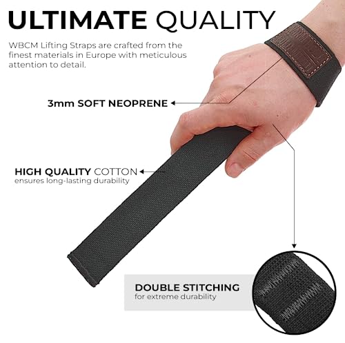 Image of WARM BODY COLD MIND Lasso Lifting Wrist Straps for Cross Training - Rated at 770 lb - Hand Wraps for Olympic Weightlifting, Powerlifting, Weight Lifting, Bodybuilding Strength Deadlift Gym Bar, Cotton