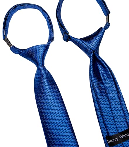 Image of Barry.Wang Boys Ties School Pre-Tied Kids Necktie Handkerchief Clip Set Uniforms Child Ties for 8-14 Years Wedding Party