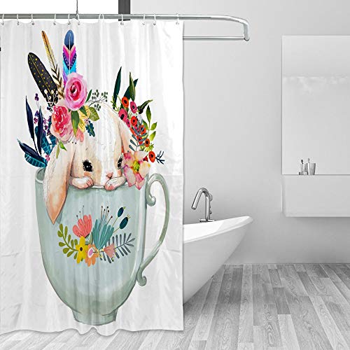 Rideau de douche avec crochets polyester imperméable 66x72