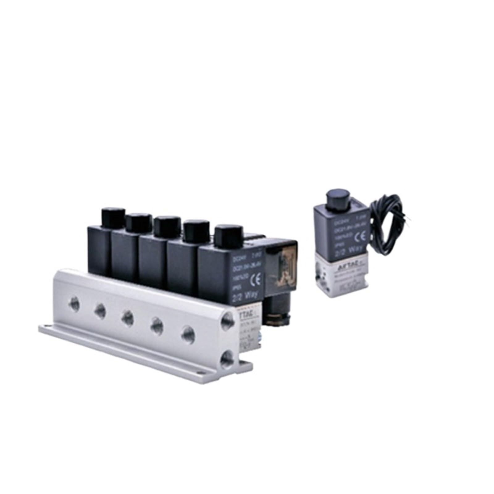 Zestaw zaworów elektromagnetycznych, kolektor, 3V2M, bezpośredni działanie, pneumatyczny zawór powietrza, DC24V, AC220V, normalnie otwarty (3V2M4F)