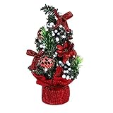 Material: PVC, tela, espuma VafePd Top - Árbol de Navidad con forma de bola de caramelos artificiales, diseño de árbol de Navidad, PVC, color rojo