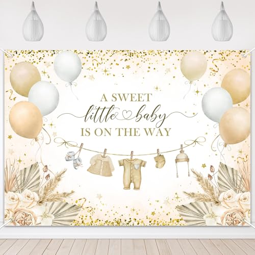 Avezano Boho Baby Shower Banner Neutral Baby Shower Party Decorations 7x5ft