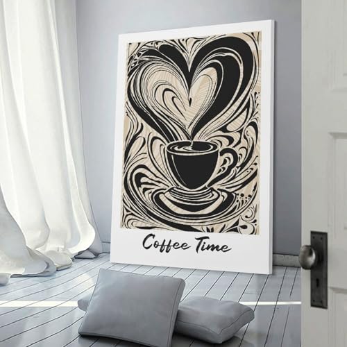 Tableau sur toile imprimé Coffee Time grand format 60x90cm décoration murale bureau