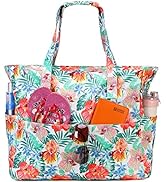 Waterproof Beach Tote Pool Bags for Women Ladies Extra Large Gym Tote Carry On Bag With Wet Compa...