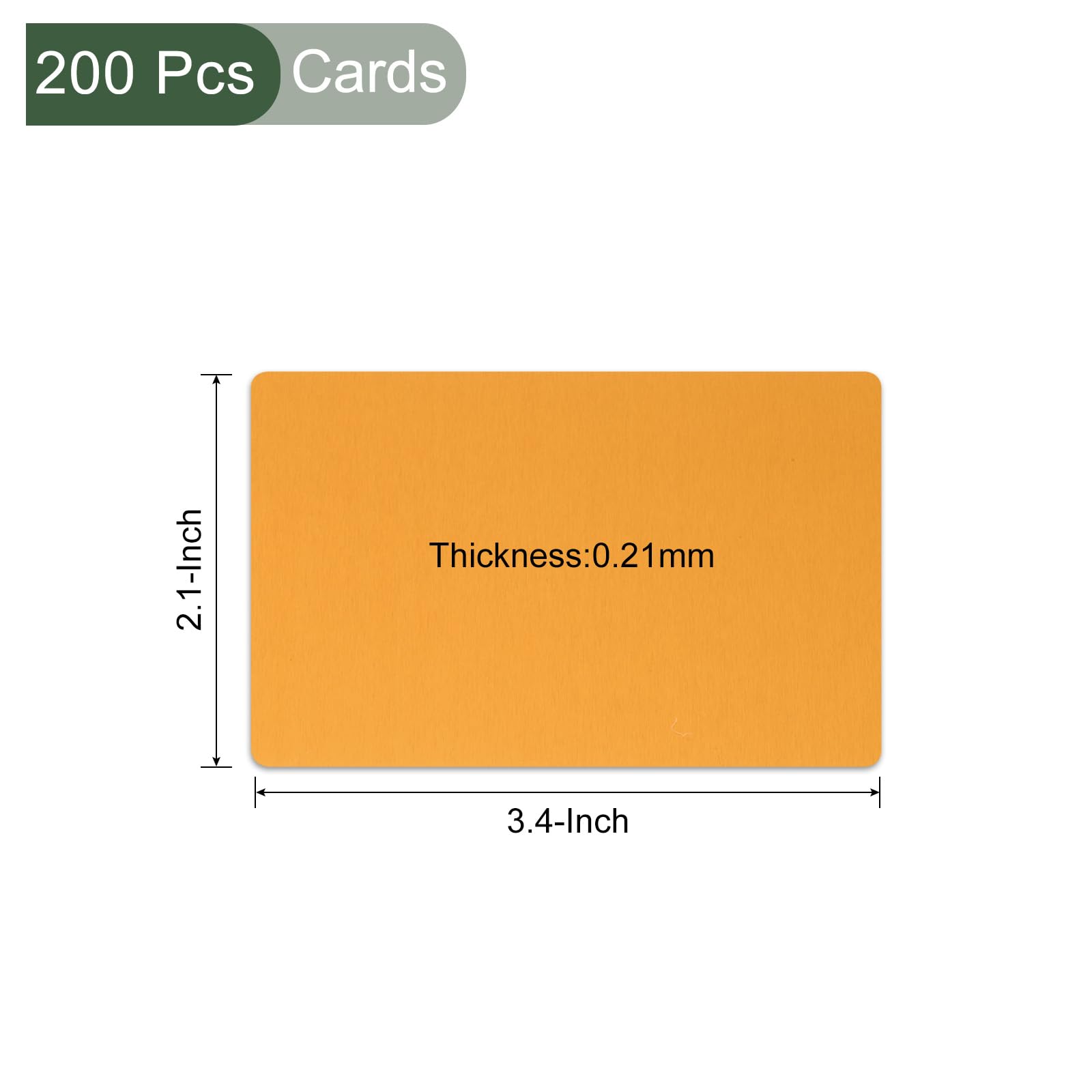 YOKIVE 200 Pcs Metal Business Card with Smooth Surface, Laser Engraving Aluminum, Great for Office Hotel, Workshop (Orange - Image 2