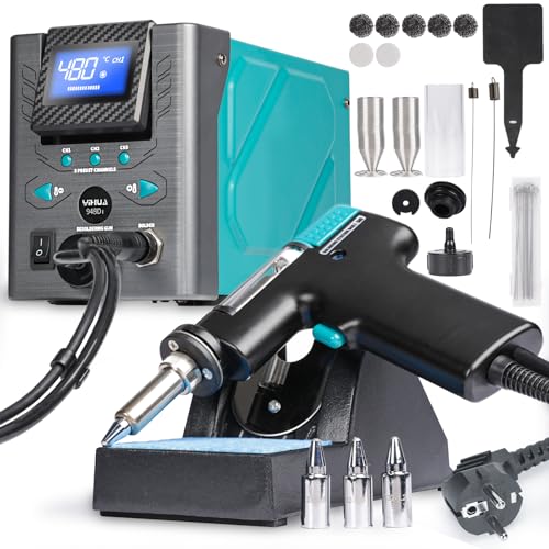 YIHUA 948D-I Estación de desoldador de 110 W de alto rendimiento, con protección ESD y control de temperatura ajustable de 380 a 480 °C,3 canales preestablecidos,modo de suspensión(enchufe de la UE)