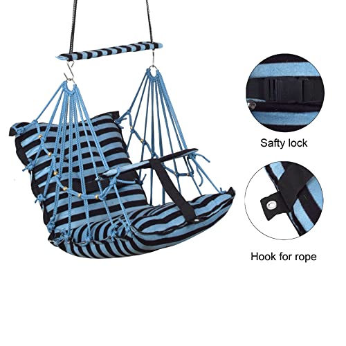 Image of Cotton Swing Chair for Kids Baby's Children Folding and Washable1-3 Years with Safety Belt /Home,Garden Jhula for Babies|Swing for Kids | Seat and Back Side 16x16 inch