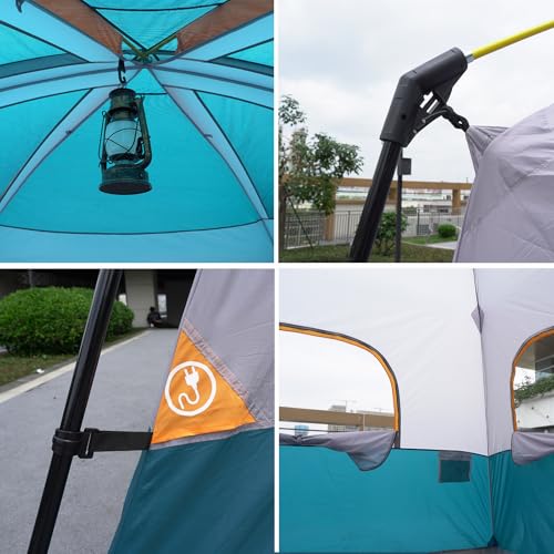 Image of UNP 2 /4 /6 /8 Person Tent, Portable Cabin Tent, Camping Tent 4-Person Easy Set Up, Waterproof with Top Rainfly for Outdoor Camping /Hiking