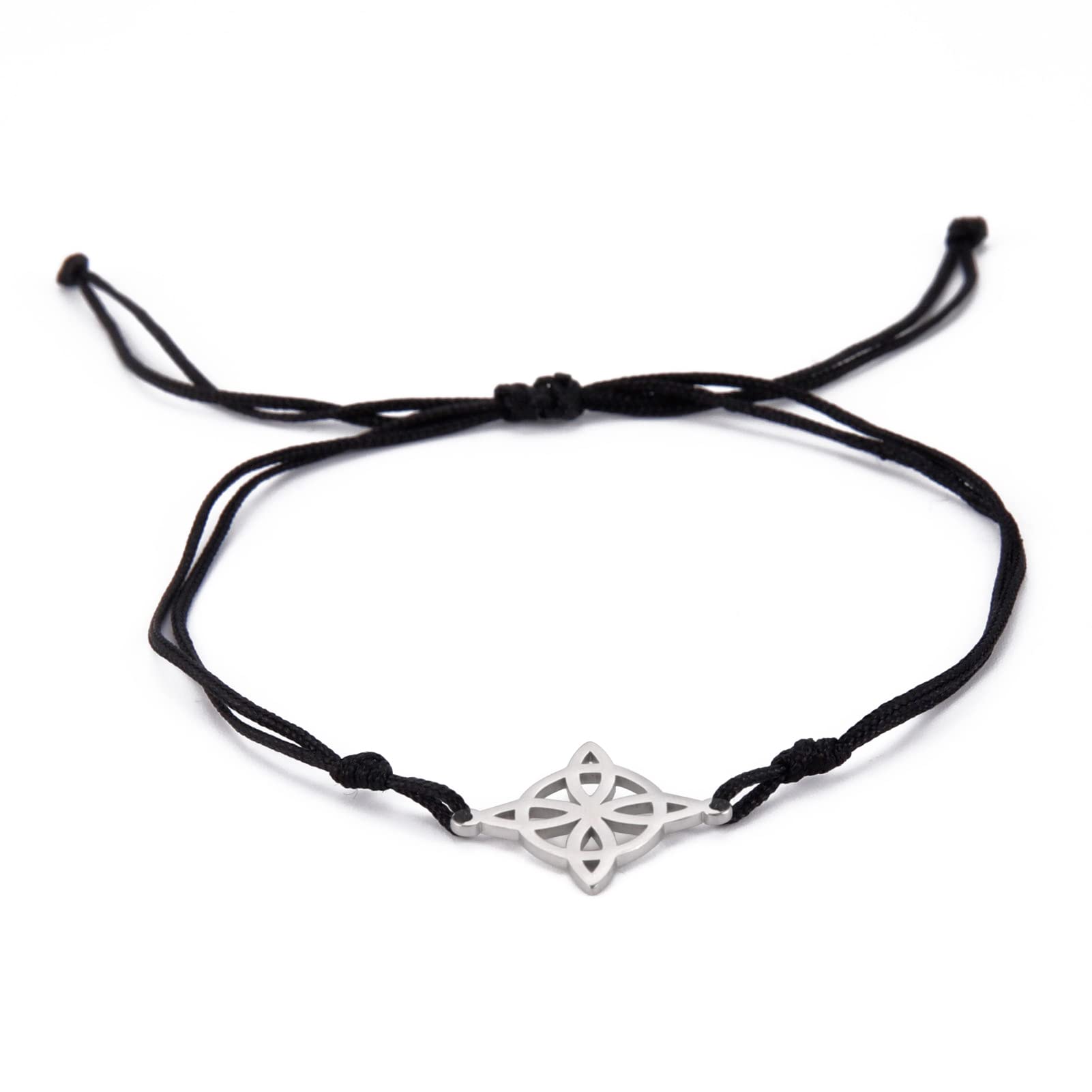 Dreamtimes Trendy Witch Knot Charm Bracelet Celtics Bracelet Geometric Women Female Stainless Steel Witchcraft Chain Bracelet Wiccan Jewelry for Women Vintage Om Yoga Bracelet