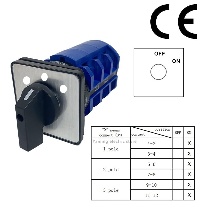LW26-63 Changeover Rotary Cam Switch 690V 63A 3 Poles Manual Contr