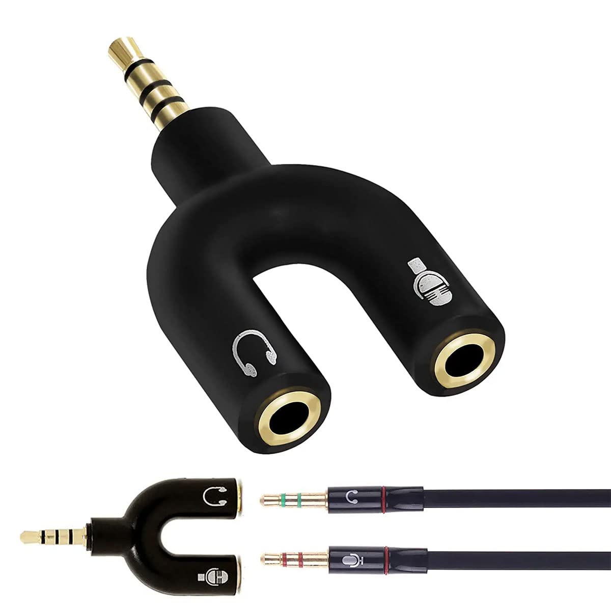 LIRAMARK 3.5 mm Audio Stereo Y Splitter Adapter, 3.5mm 1 Male to 2 Port