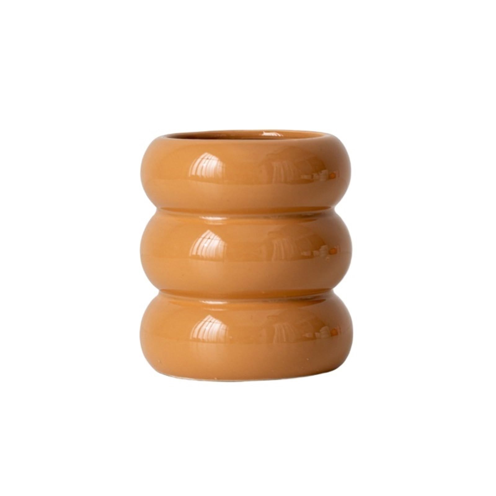 1Pair Ceramic Candlestick Holder Candle Holders Wedding Table Living Room Home Ornament Decoration for Candle(Brown)