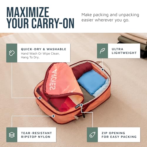 Image of Compression Packing Cubes Set for Carryon Suitcases- Lightweight, Durable Clothes Organizer, National Park, 6 Piece, Compression Packing Cubes